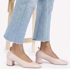 Everlane The Italian Leather Day Heel in Pale Pink sz 10 Women's Elastic Back
